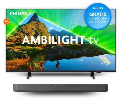 Philips TV akcija: 55 inch Philips 55PUS8359/12 4K Ambilight + Gratis Philips Soundbar