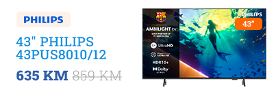 43 inch PHILIPS 43PUS8010/12 akcija