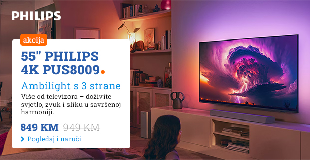 55'' Philips 4K UHD Smart TV PUS8009 Ambilight - Akcija