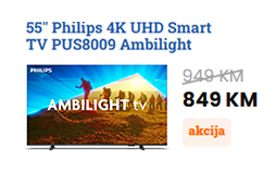 Akcija: 55 inch Philips 4K UHD Smart TV PUS8009 Ambilight
