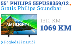 Akcija: 55 inch Philips 55PUS8359/12 4K Ambilight + Gratis Philips Soundbar