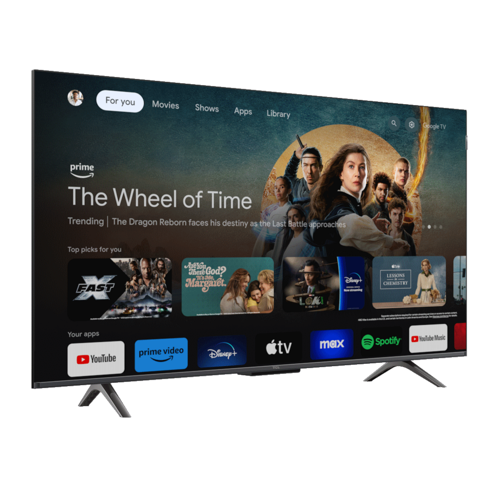 TCL 43"C655 4K QLED TVMotion Clarity 120HZ Google TVHDMI 2.1; 2.0 ONKYO Dolby Atmos