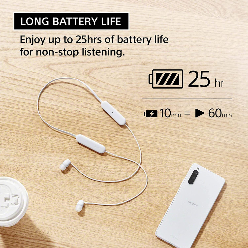 Sony slusalice WIC100, bijelein-Ear; Bluetooth; sa mikrofon