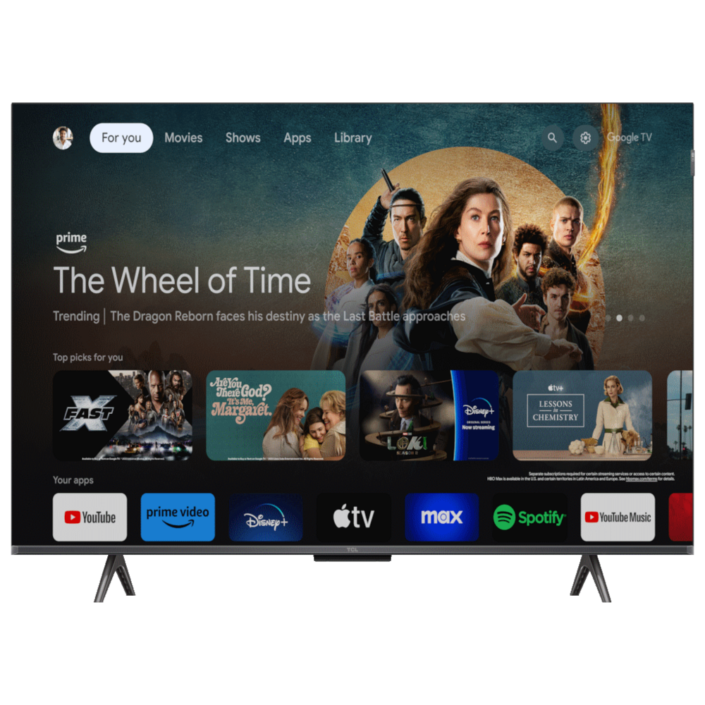 TCL 43"C655 4K QLED TVMotion Clarity 120HZ Google TVHDMI 2.1; 2.0 ONKYO Dolby Atmos