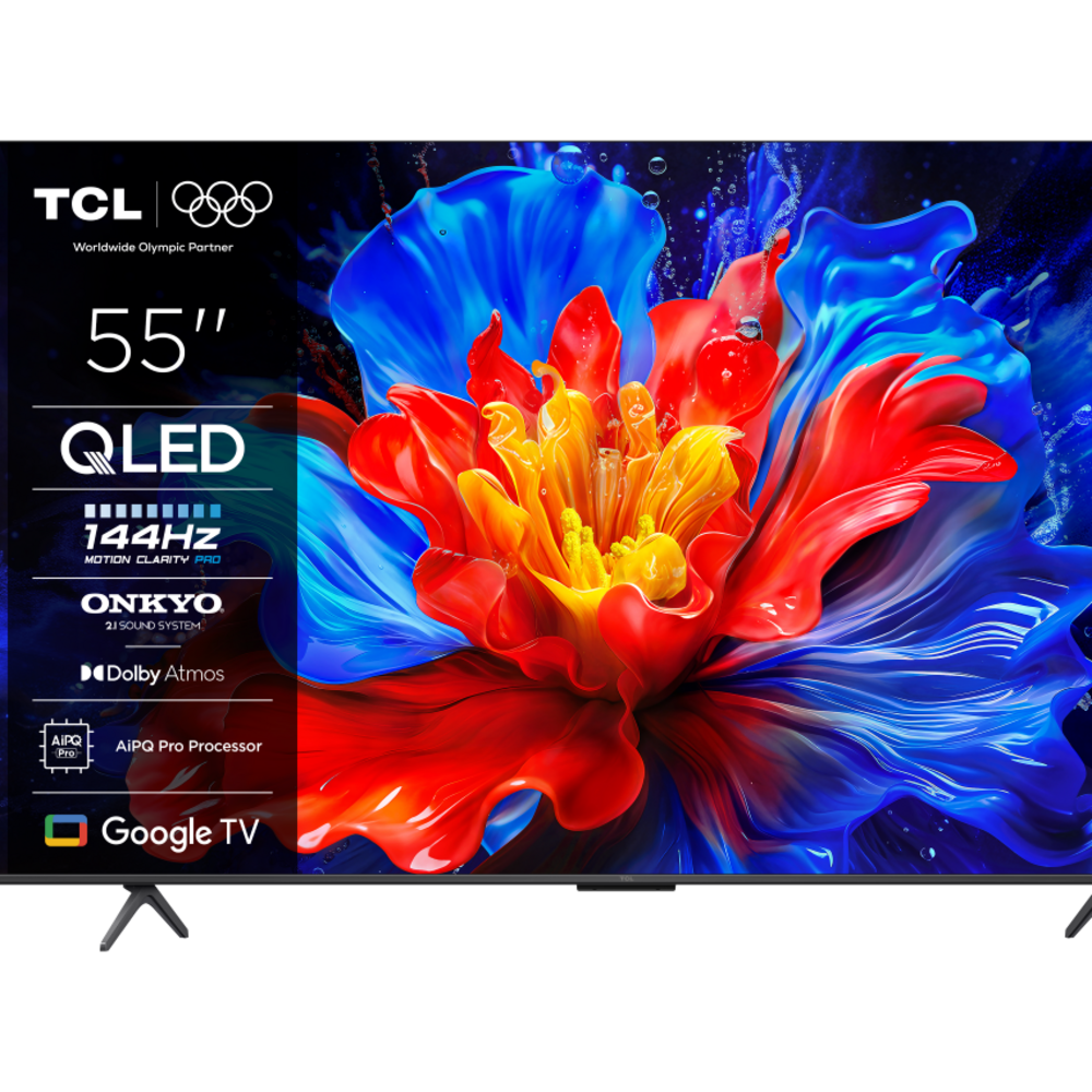 TCL 55"P8K 4K QLED TV 144HzGoogle TV; Motion Clarity Pro;Game Master; Onkyo 2.1;