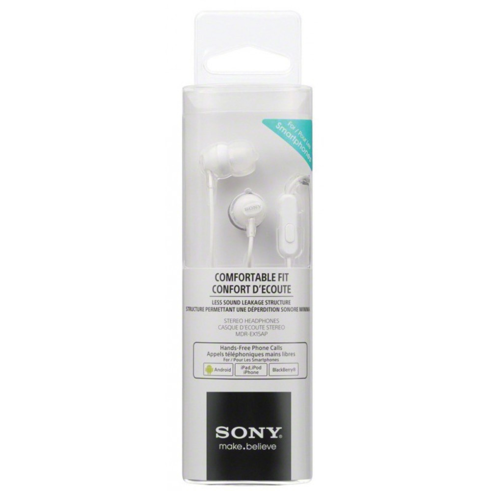 Sony EX-15 Bijele In-Ear Slušalice s Mikrofonom