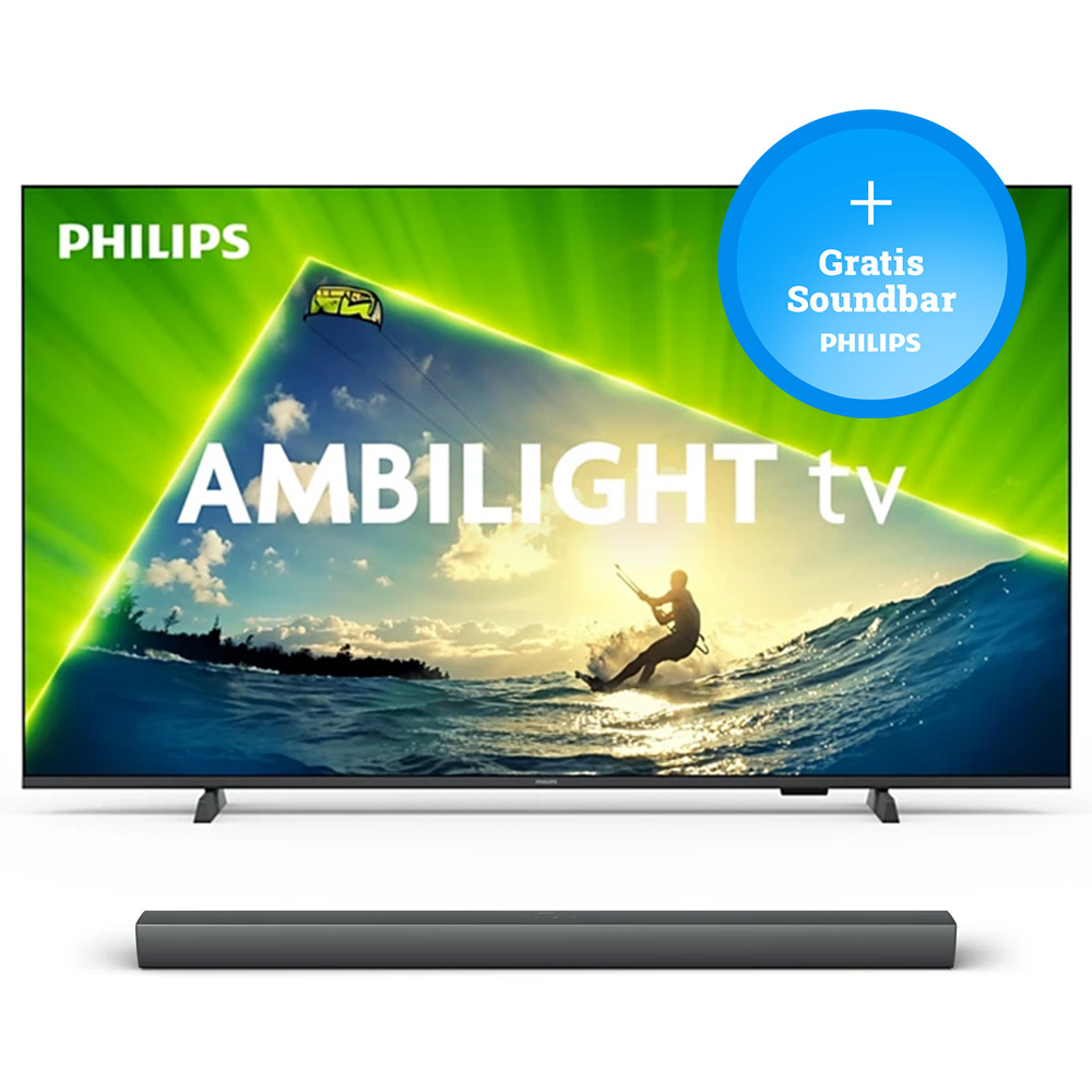 55" Philips 55PUS8209/12 4K QLED + Gratis Philips TAB4208 Soundbar
