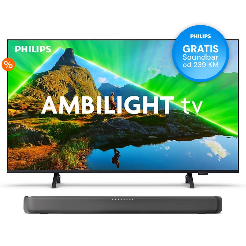 55" Philips 55PUS8359/12 4K Ambilight + Gratis Philips Soundbar
