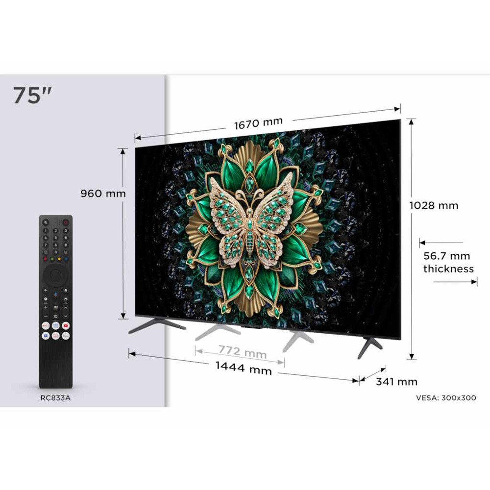 75" TCL C6K 4K QD-Mini LED TV