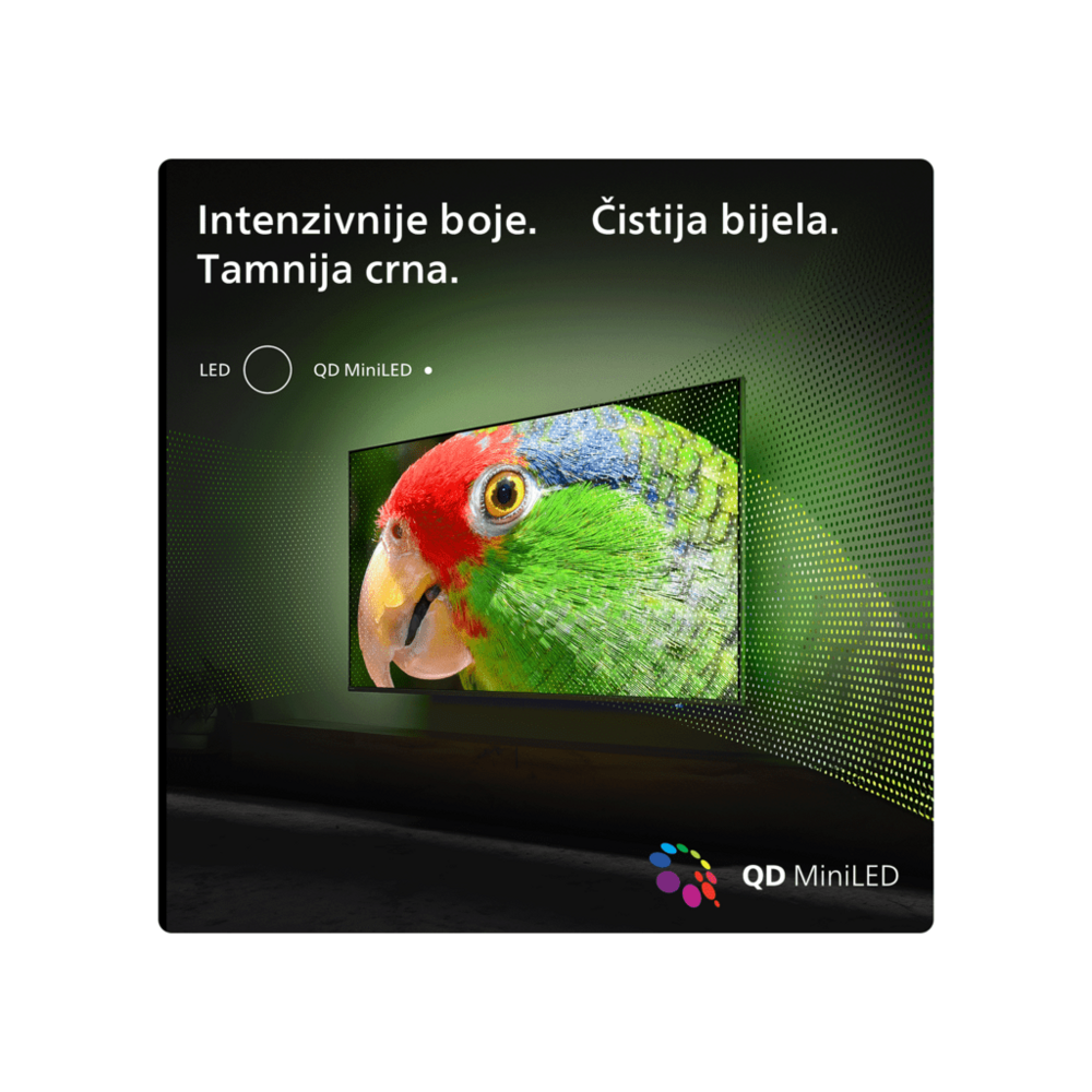 Philips 85"PML9019 4K Titan OSAmbilight s 3 strane; MiniLED;P5 picture engine 120 Hz; HDMI 2.1