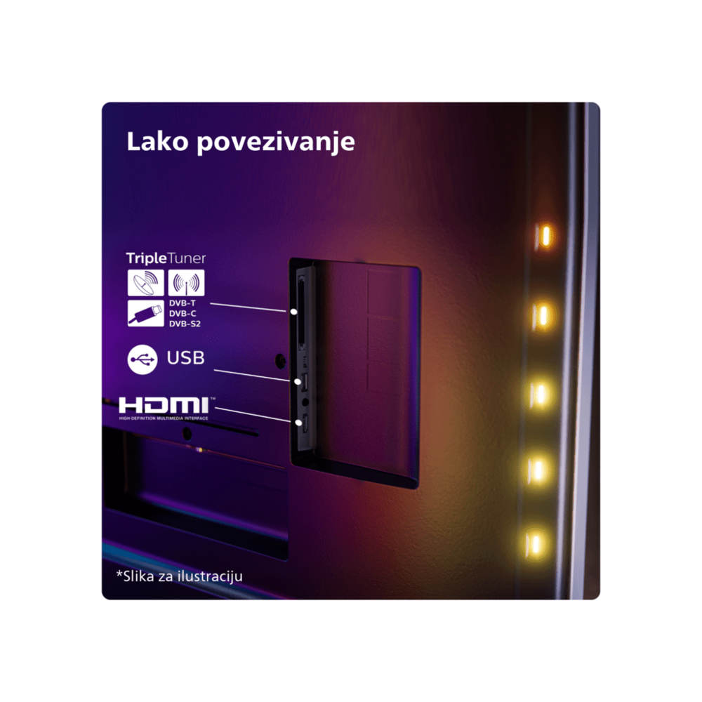 Philips 85"PML9019 4K Titan OSAmbilight s 3 strane; MiniLED;P5 picture engine 120 Hz; HDMI 2.1