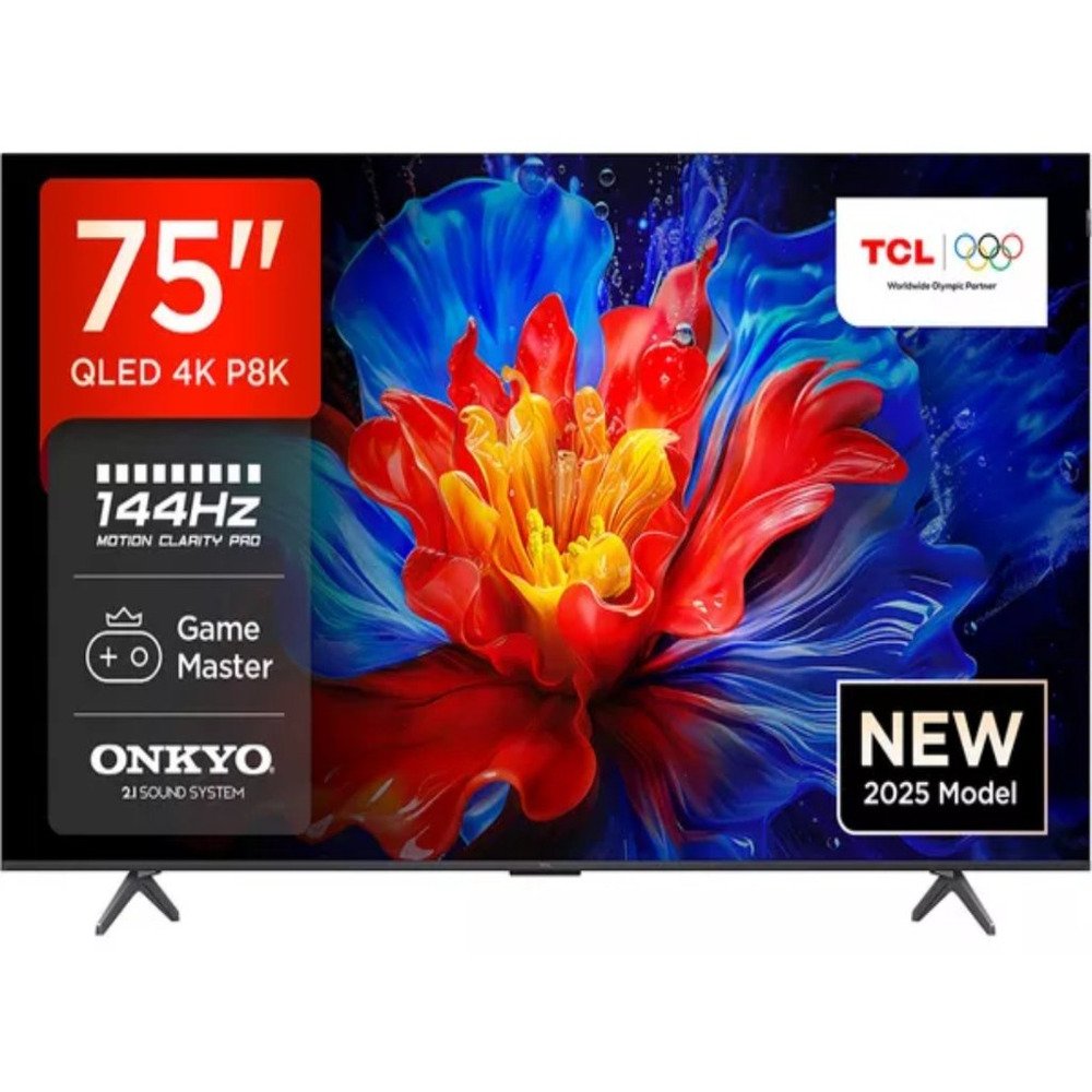 75" TCL P8K 4K QLED TV sa 144Hz i Onkyo zvukom
