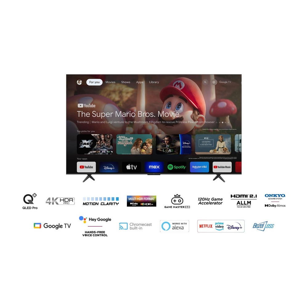 TCL 85"C655 4K QLED TVGoogle TV; QLED pro; 120HZMotion clarity pro; HDMI 2.1; 2.1 ONKYO
