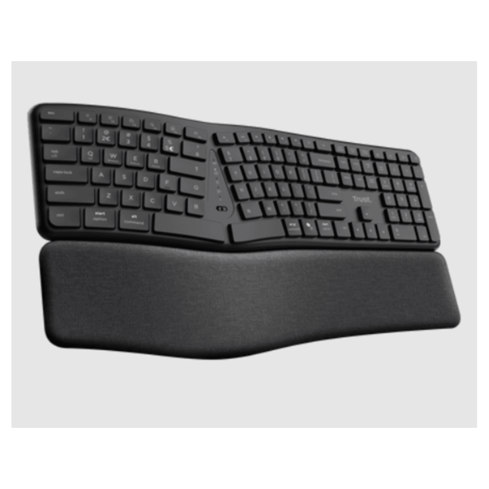 Trust Keyra ergo multiwireless tastatura, US layout,USB-C, USB-A, bluetooth